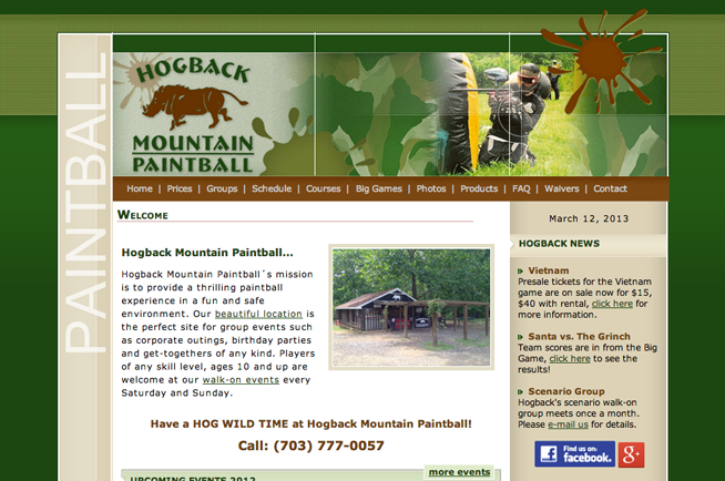 Hogback Mountain Paintball site layout